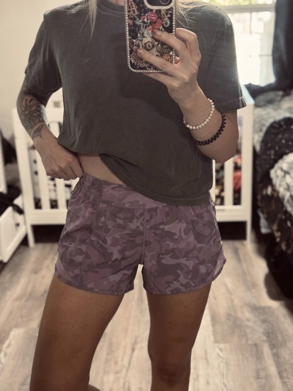 lululemon athletica Purple Camo Athletic Shorts